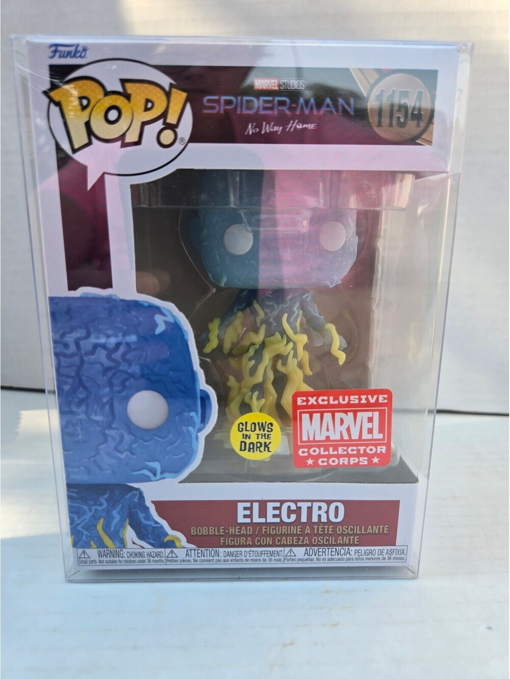 Funko Pop! Marvel No Way Home Electro #1154 Exclusive Corps Glow in the Dark